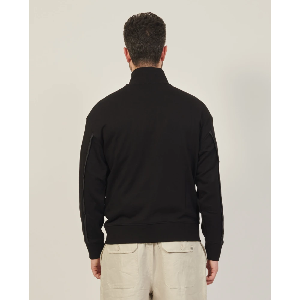 Armani Exchange Biologisch Katoen Fullzip Sweater Zwart Black Heren