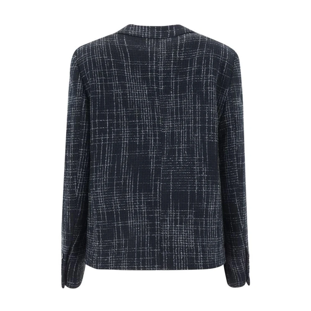 Lardini Geruite Wollen Blazer met Gestructureerde Schouders Black Dames
