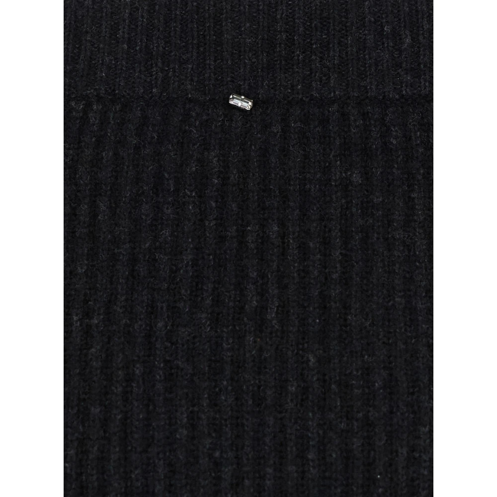 SPORTMAX Zwarte Wol Mini Rok Vrouw Black Dames