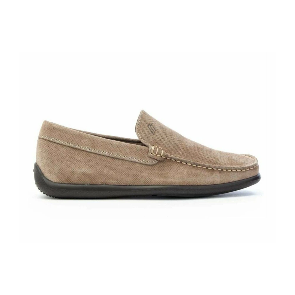 Frau Beige Loafers, Male, 12 Uk, Timeless Suede Loafers For Men