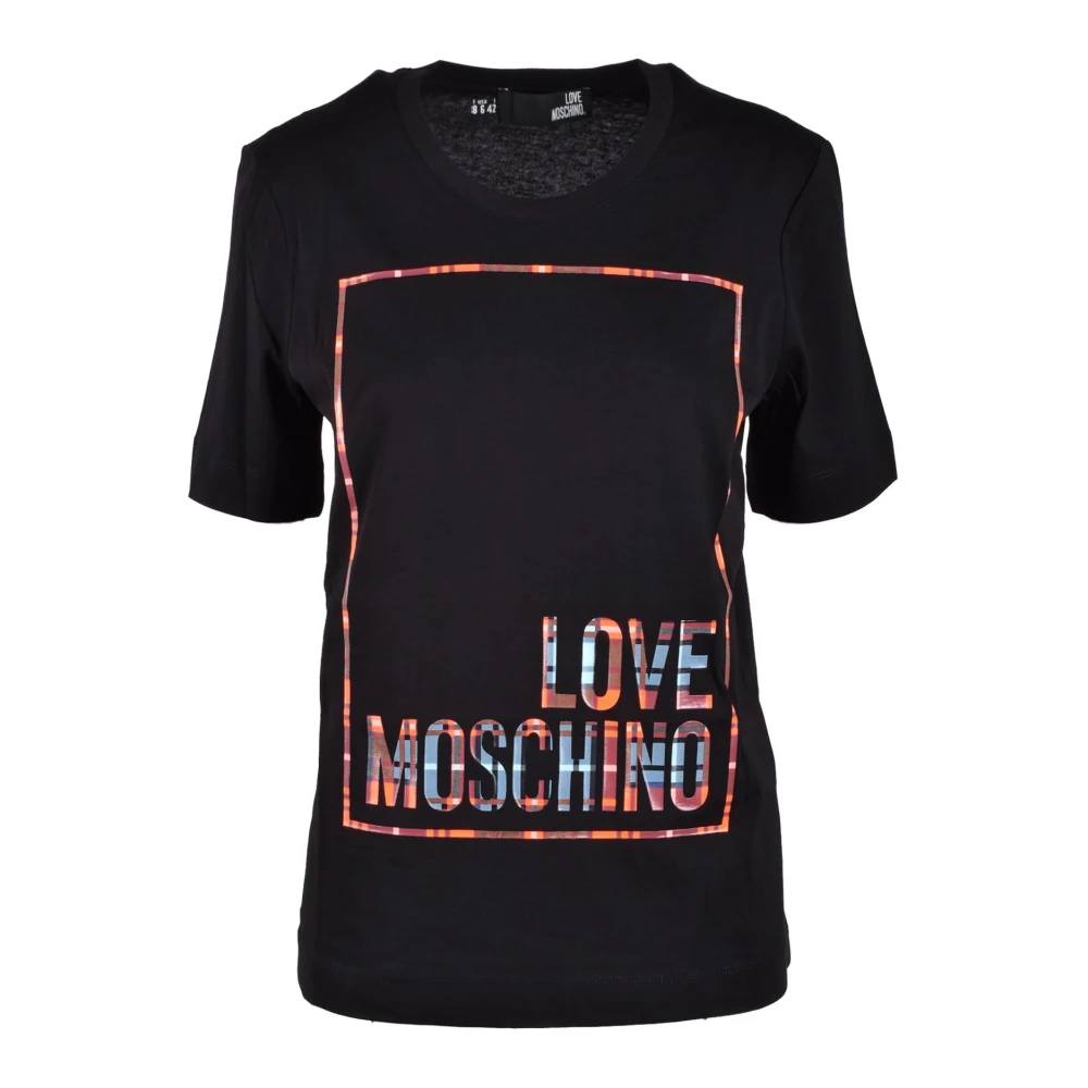 Love Moschino Katoenen T-shirt met Stijlvol Ontwerp Black Dames