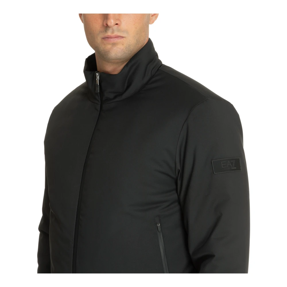 Emporio Armani EA7 Ritssluiting Effen Logo Zakken Donsjas Black Heren