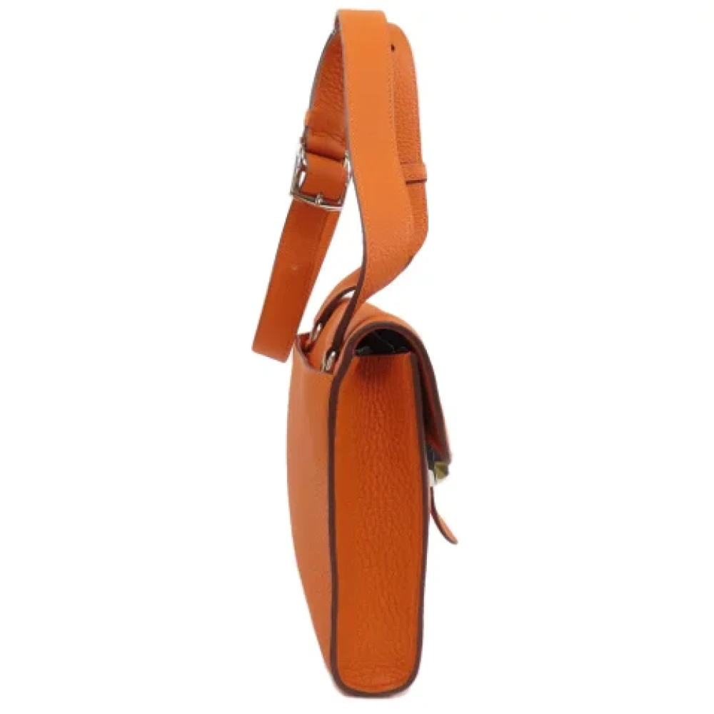 Hermès Vintage Pre-owned Leather shoulder-bags Orange Dames