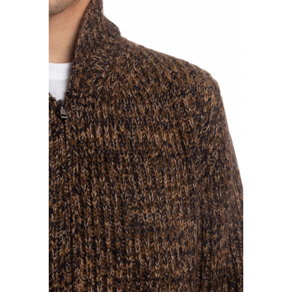 Ballantyne Melange Wol Kasjmier Ritsvest Brown Heren