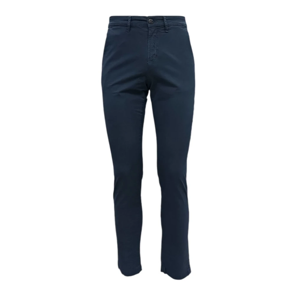 Jeckerson Blauwe Diamantprint Chino Broek Blue Heren