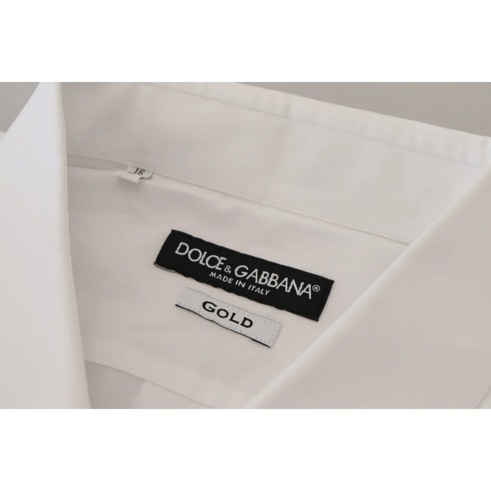 Dolce & Gabbana Elegante witte pauwenveer overhemd White Heren