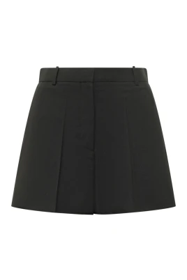 Pleated Back Shorts in Wool and Mohair
