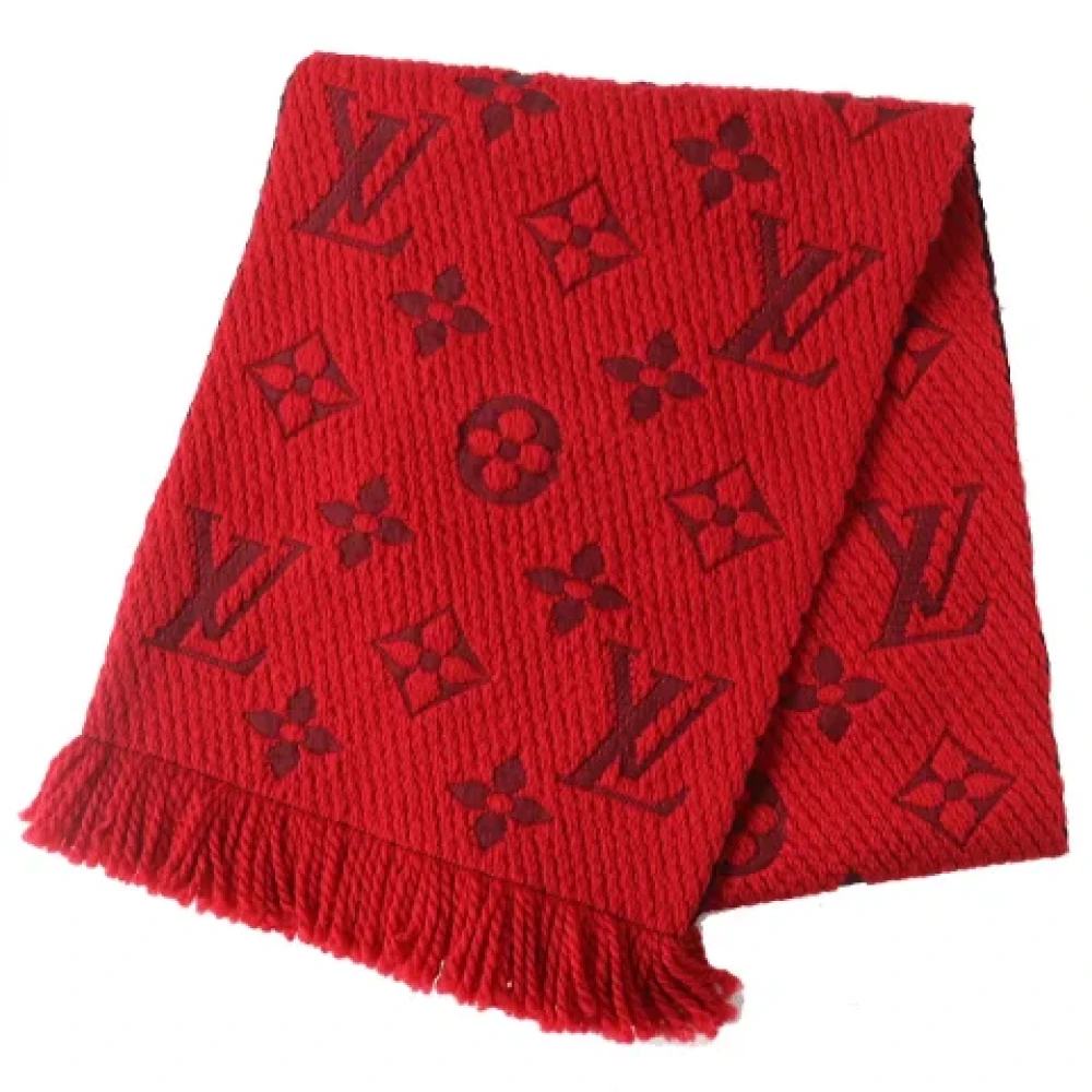 Louis Vuitton Vintage Pre-owned Wool scarves Red Dames