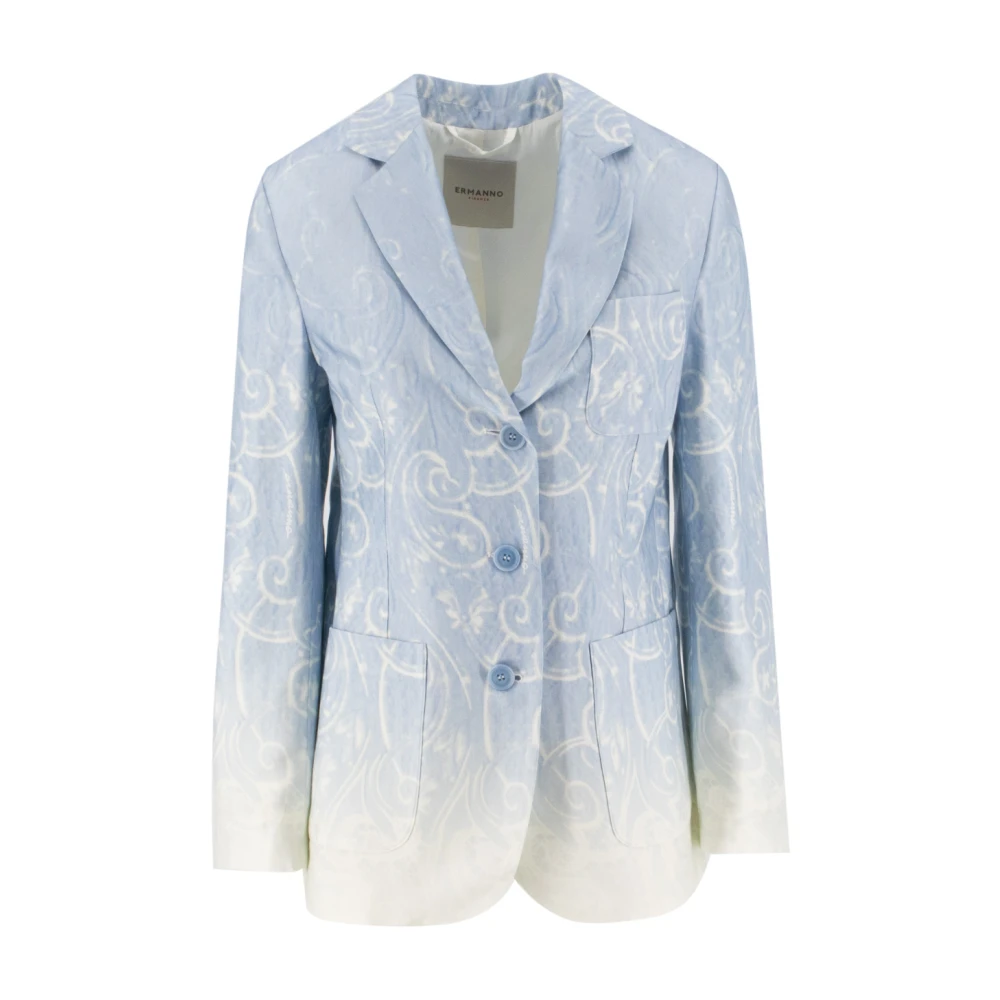 Ermanno Scervino Klassieke Logo Stofjas met Knopen Blue Dames