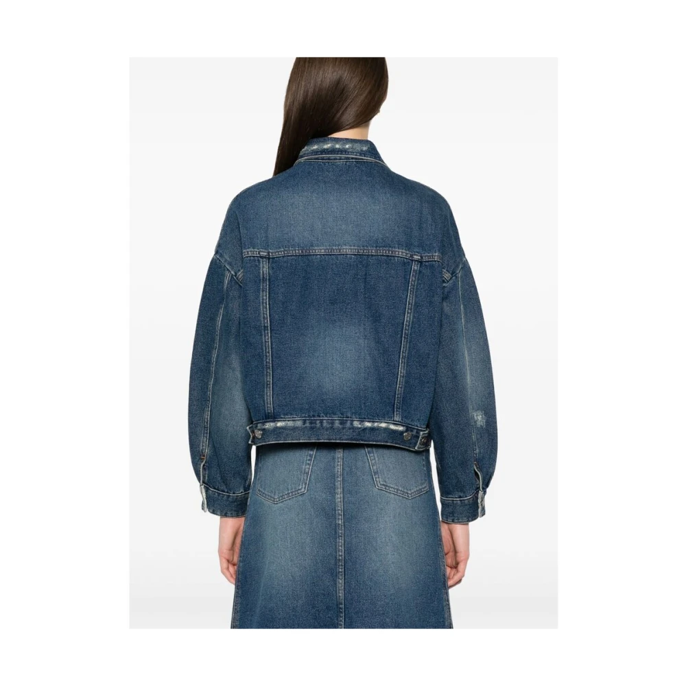 A.p.c. Indigo Blauwe Geknoopte Buitenkleding Jas Blue Dames