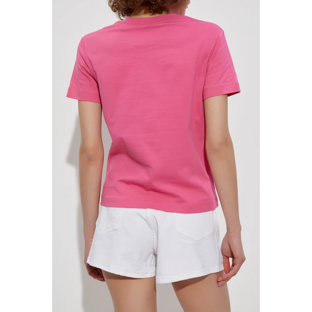 Versace Jeans Couture T-shirt met glinsterende applicaties Pink Dames