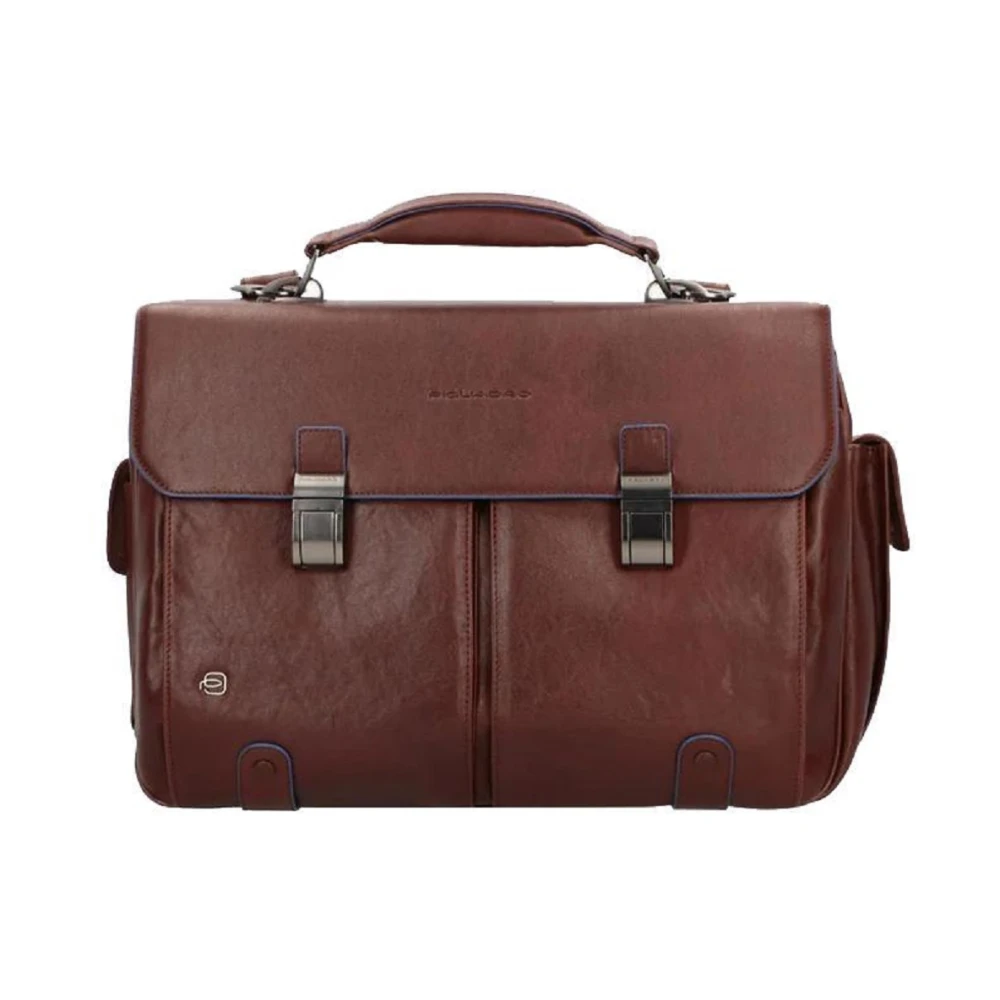 Piquadro Unisex Blue Square Briefcase