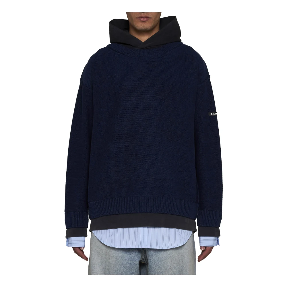 Balenciaga Gelaagde Trui Blue Heren