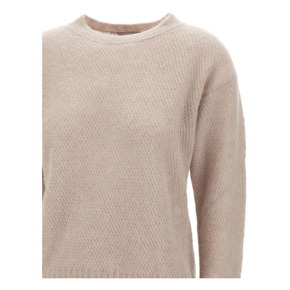 Herno Beige Wol Alpaca Sweater Ronde Hals Beige Dames