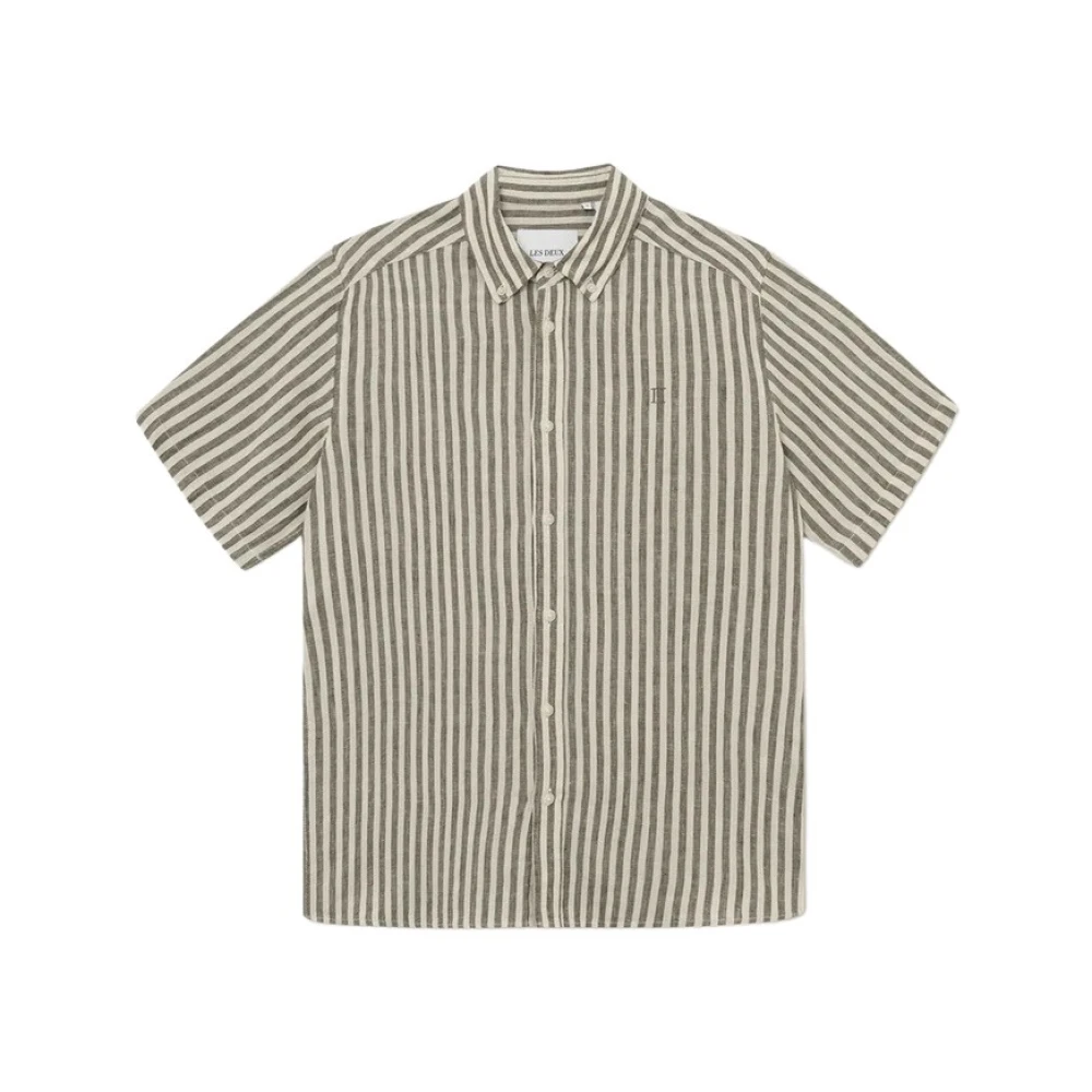 Les Deux Olive Night Linnen Shirt Multicolor Heren