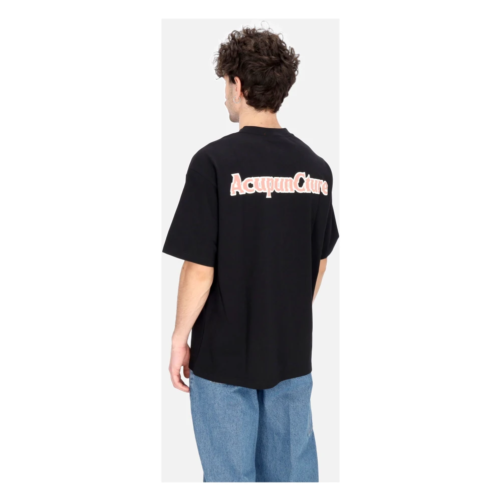 Acupuncture Zwarte Heren Tee met Logo Print Black Heren