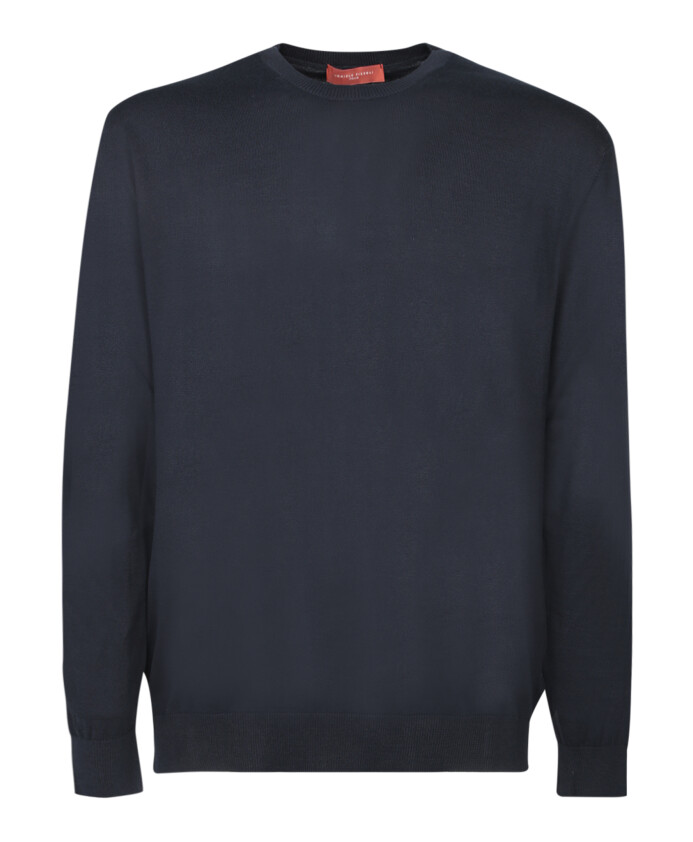 pull-bleu-a-manches-longues-et-col-rond