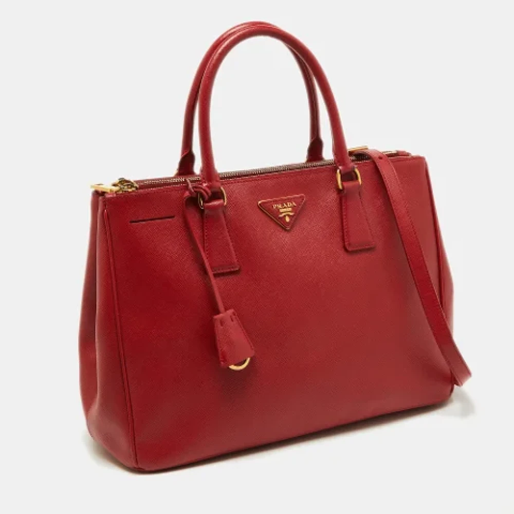 Prada Vintage Pre-owned Leather totes Red Dames