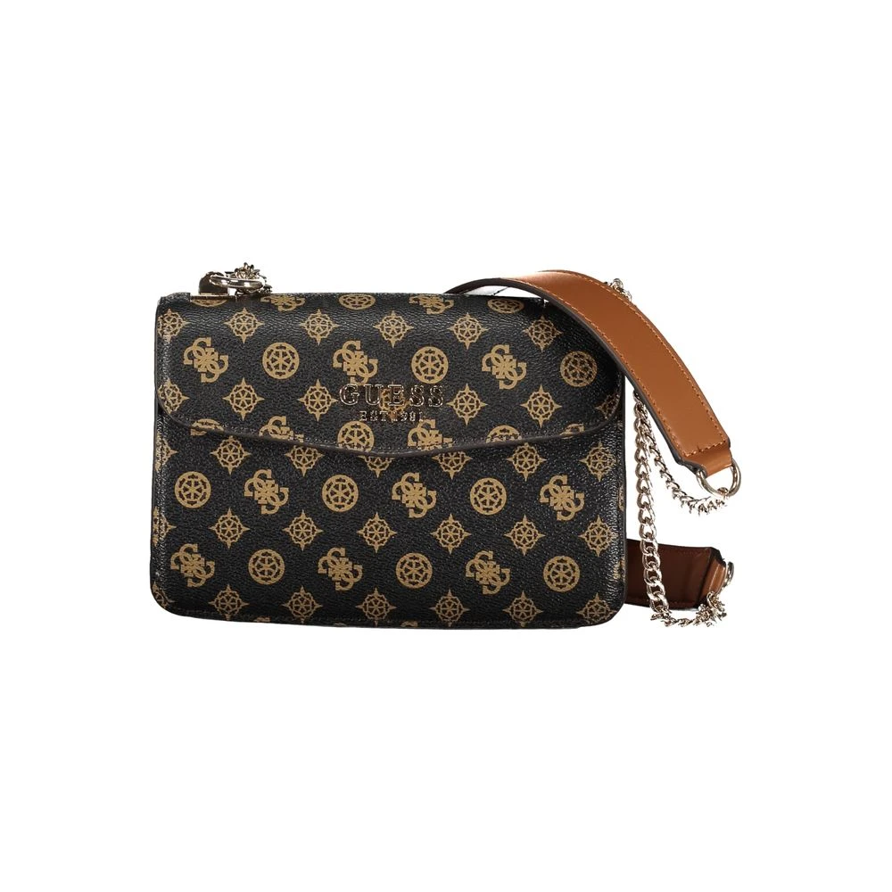 Guess Bruine polyethyleen handtas met kettinghandvatten Brown Dames
