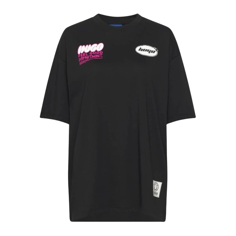 Hugo Boss Oversized Tee voor vrouwen Black Dames