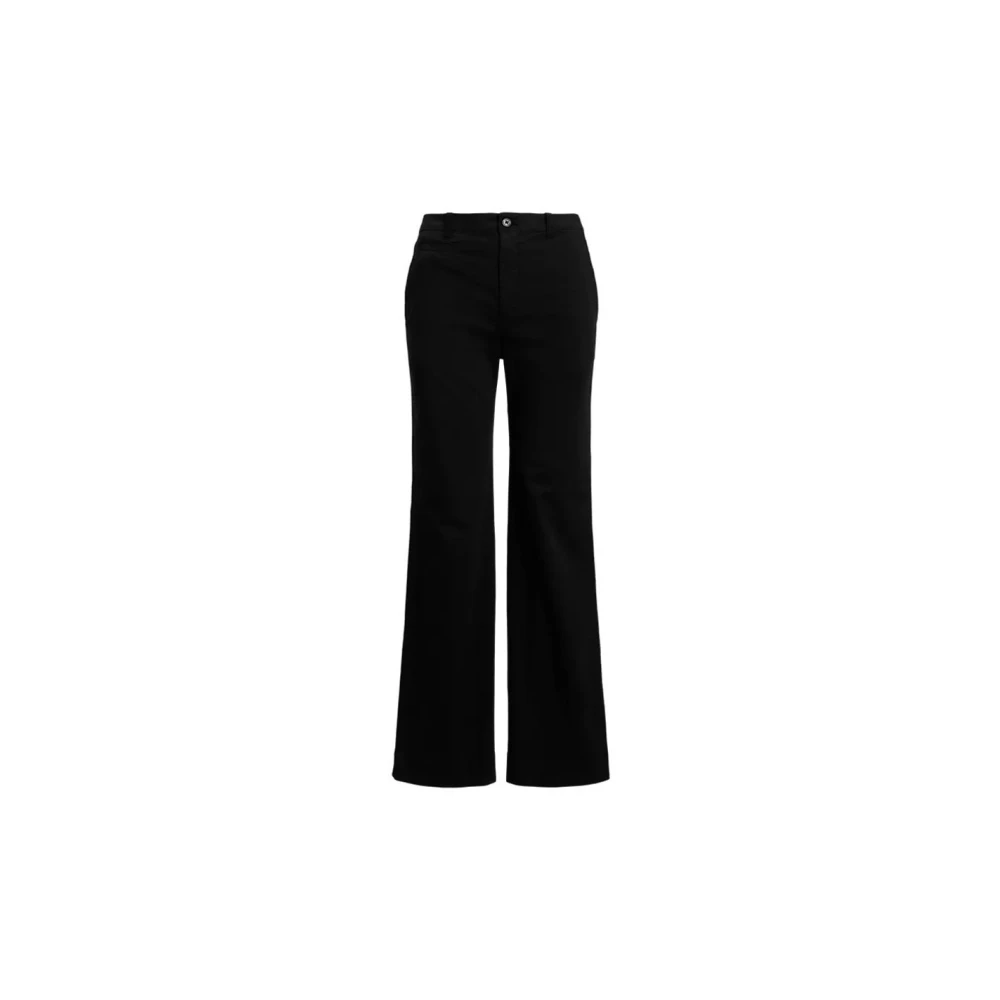 Ralph Lauren Women's Black Wide Trousers, 2XL, Hlače