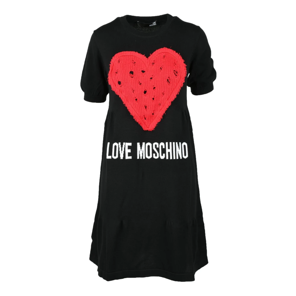 Love Moschino Katoenen jurk voor vrouwen Black Dames