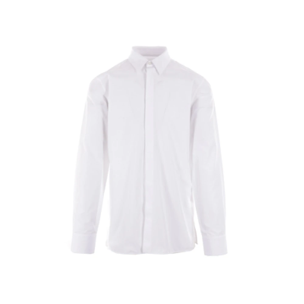 Givenchy Wit katoenen poplin overhemd met 4G-borduursel White Heren