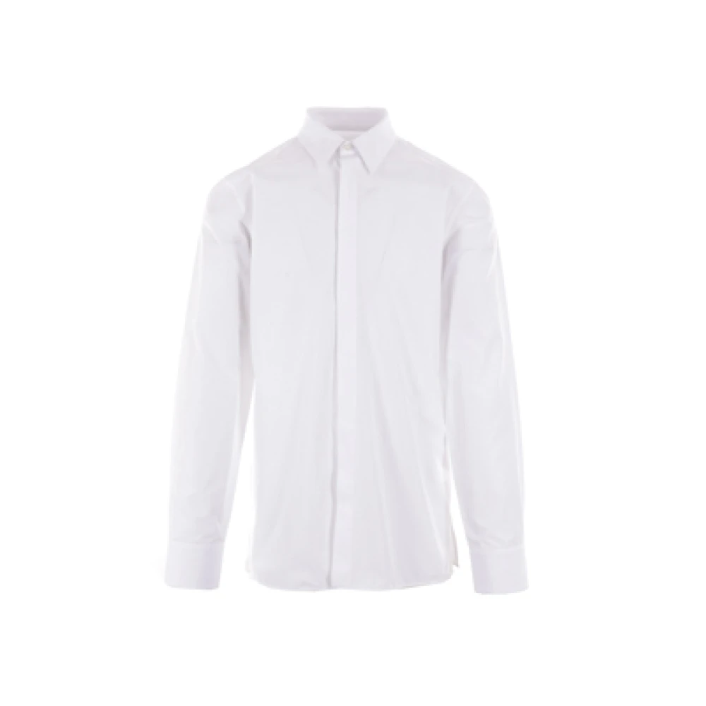 Givenchy Witte Katoenen Poplin Overhemd met 4G Borduursel White Heren