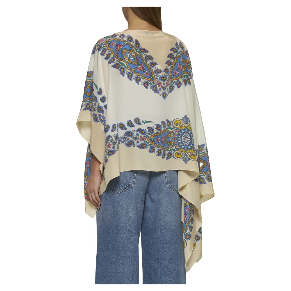 ETRO Witte Paisley Print Zijden Jas Multicolor Dames