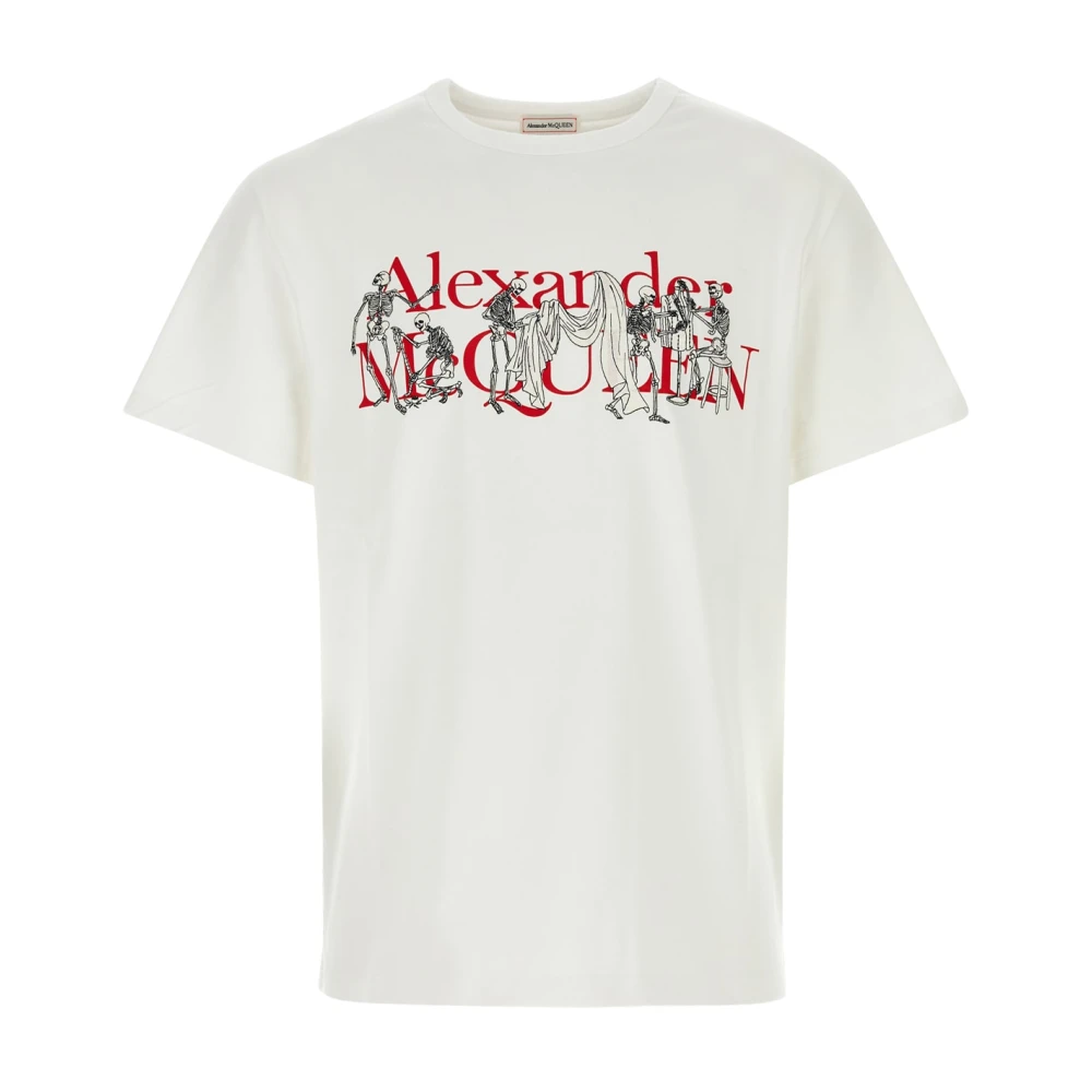 Alexander McQueen Casual Bomull T-shirt White, Herr