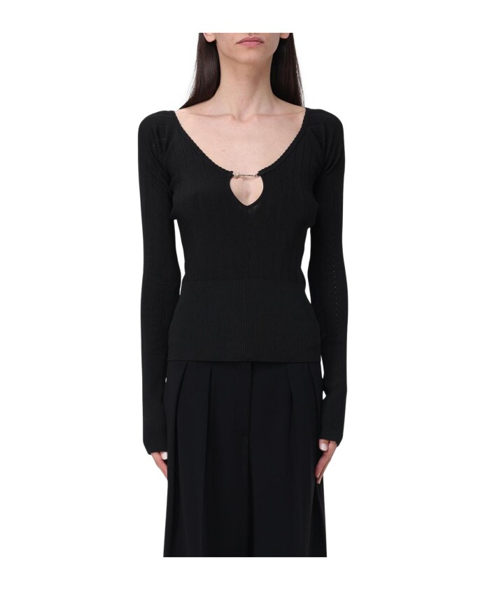 top-en-maille-court-a-col-en-v