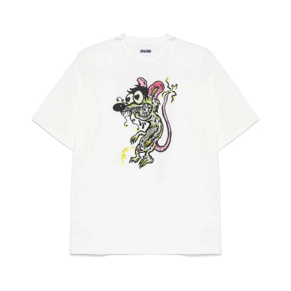 Magliano Witte Crew Neck T-shirt met Illustratie Print White Heren