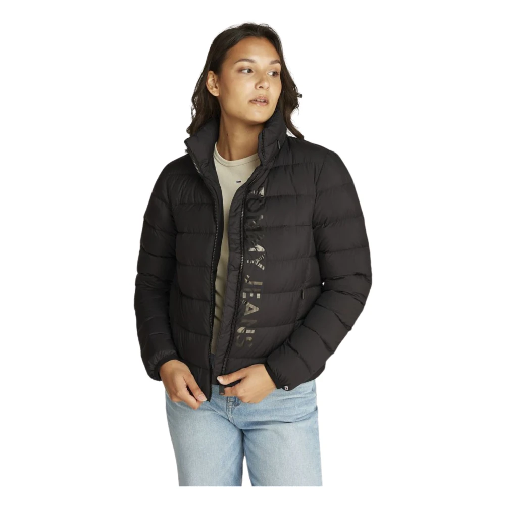 Tommy Hilfiger Zwarte Opstaande Kraag Donsjas Black Dames