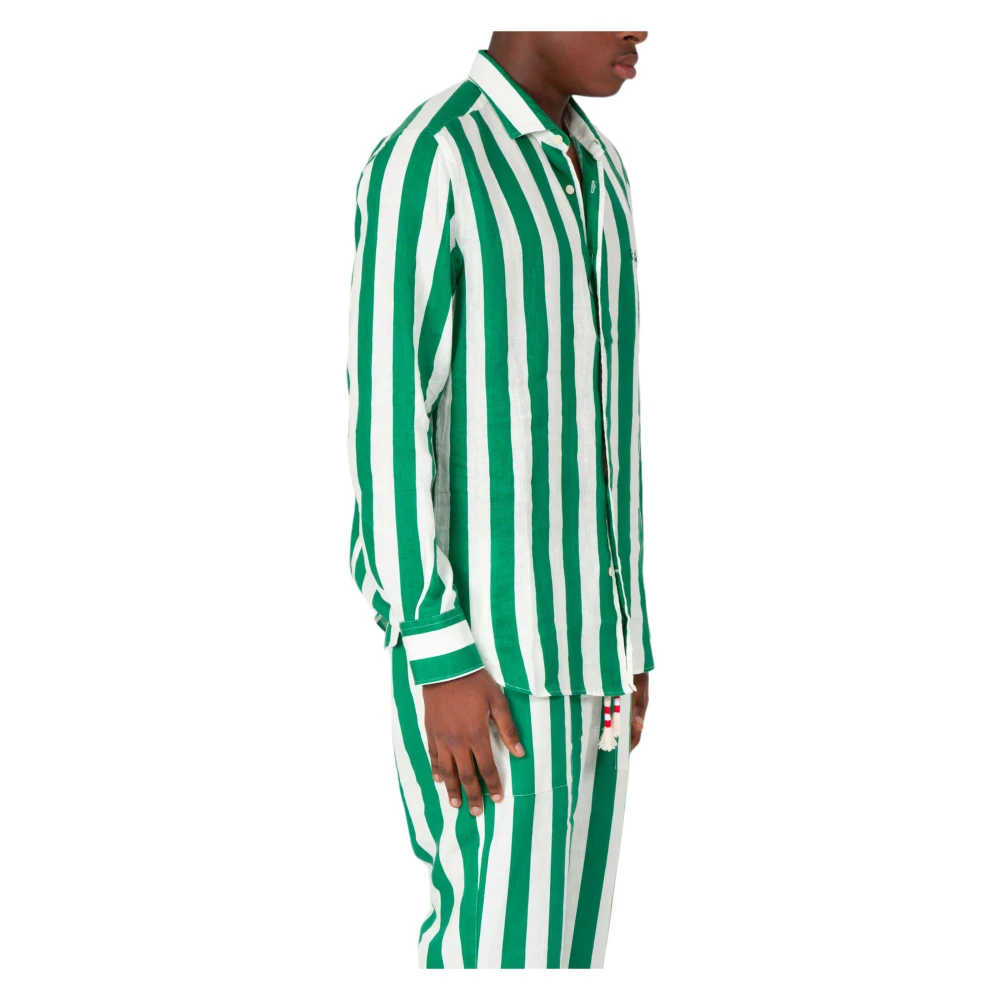 MC2 Saint Barth Gestreept Pamplona Shirt Green Heren
