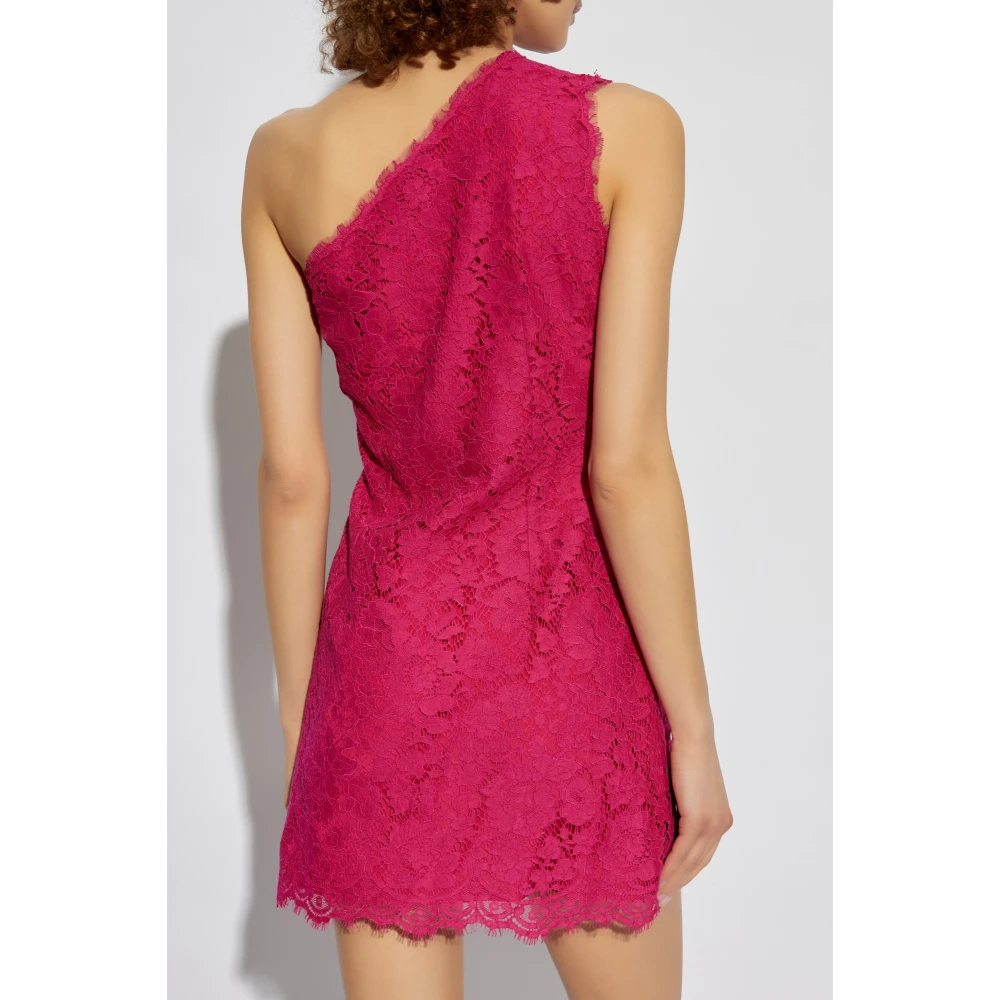 Dolce & Gabbana Kanten jurk met off-shoulder ontwerp Pink Dames