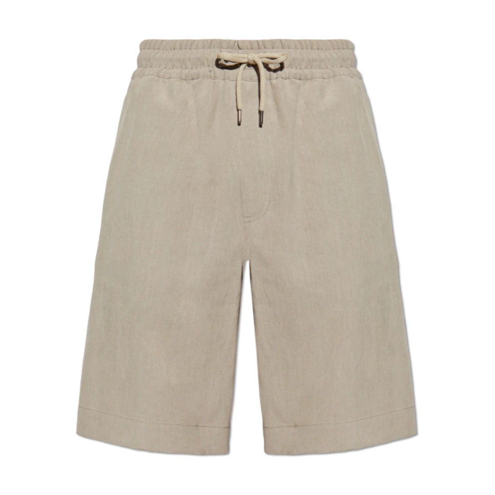 Giorgio Armani Linnen shorts Gray Heren