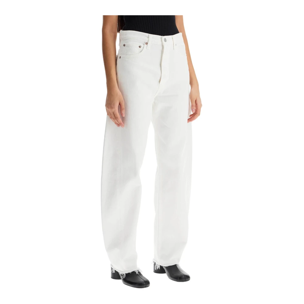 Agolde Witte Katoenen Barrel Jeans Collectie White Dames