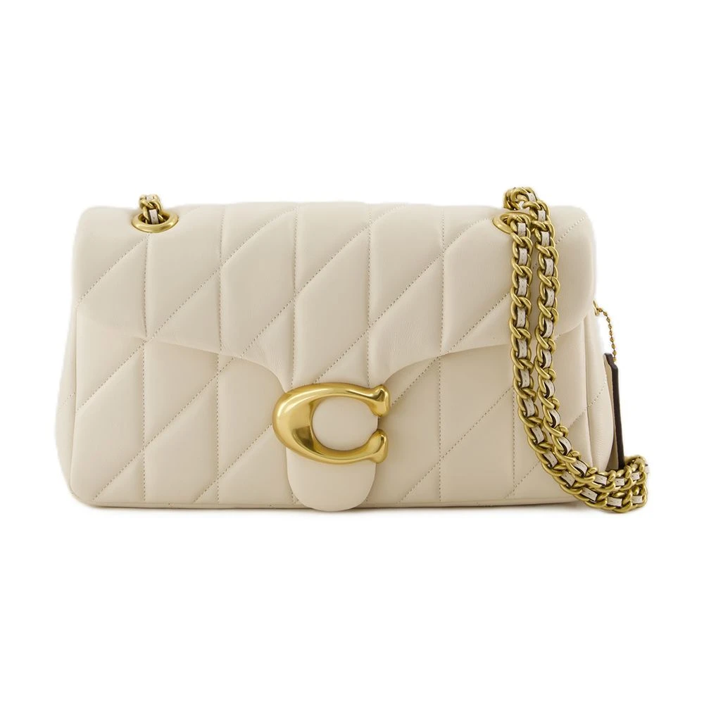 Coach Shoulder Bags, Female, One Size, Quilted Leather Crossbody Bag In Beige White