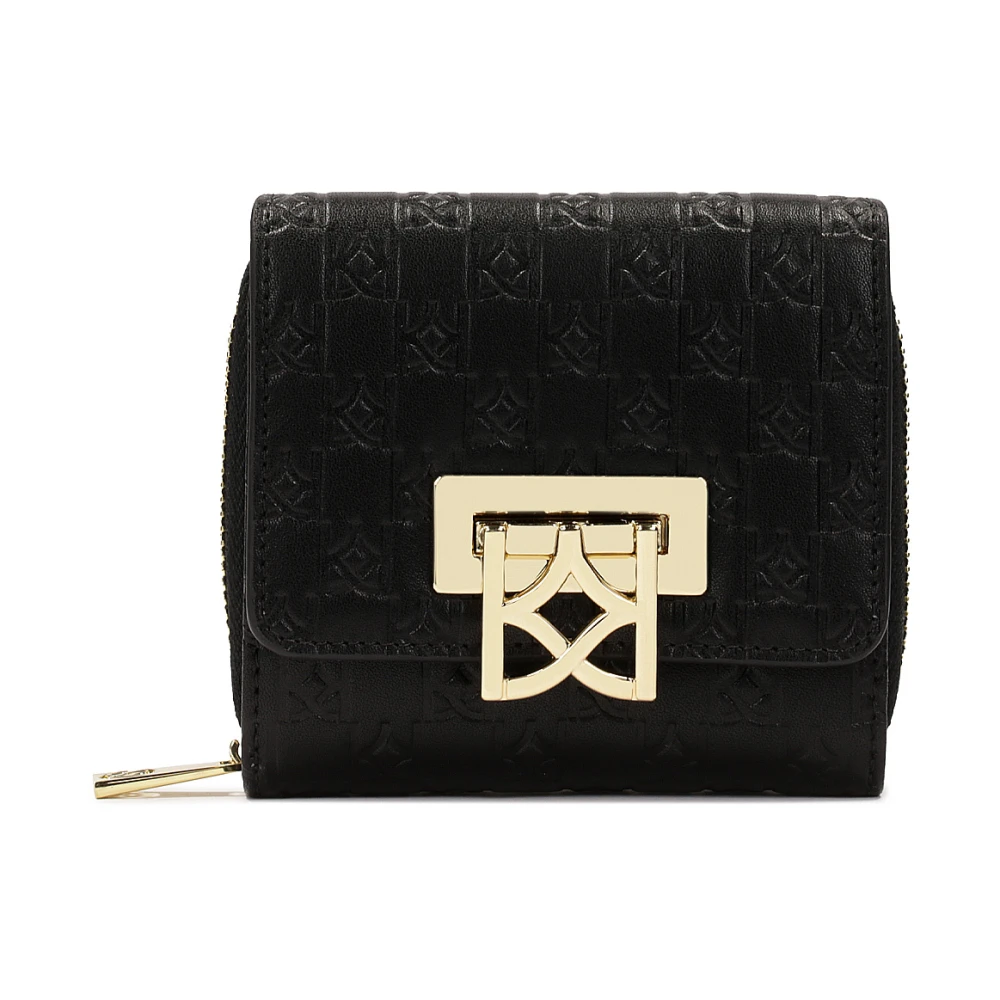 Kazar Kleine portemonnee voor vrouwen met reliëf monogrammen Black Dames