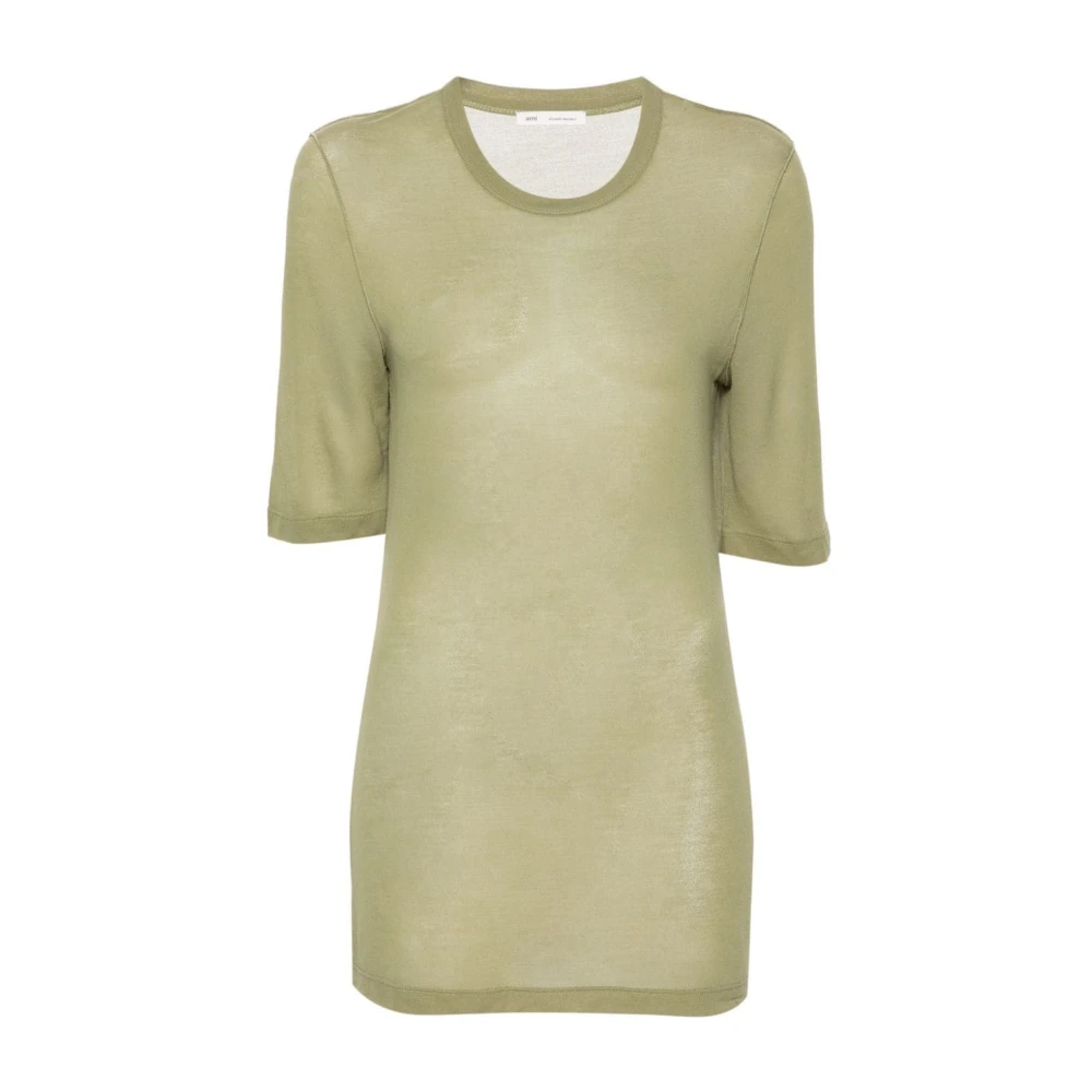 Ami Paris Groen Top met Binnestebuiten Effect Green Dames