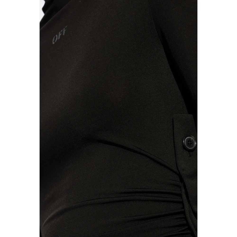 Off White Jurk met logo Black Dames