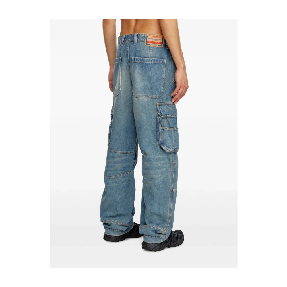 Diesel Clear Blue Cargo Jeans Blue Heren