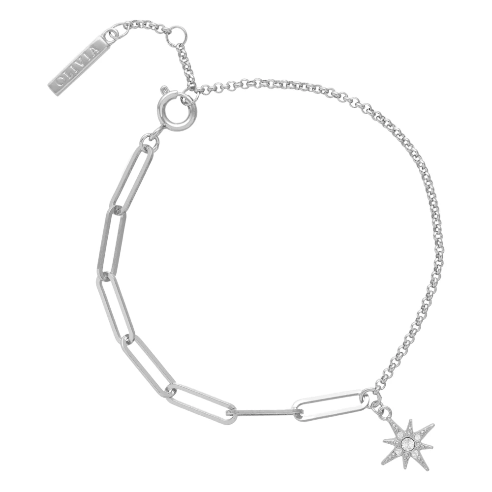 Olivia Burton Women's Gray Celestial North Star Mismatch Bracelet