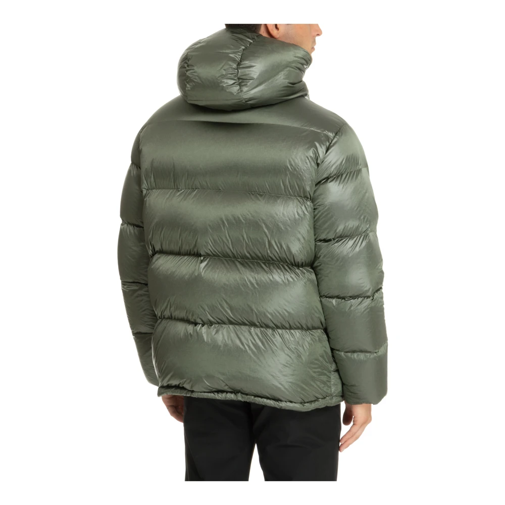 Emporio Armani EA7 Snap-Zip Plain Logo Zakken Donsjas Green Heren