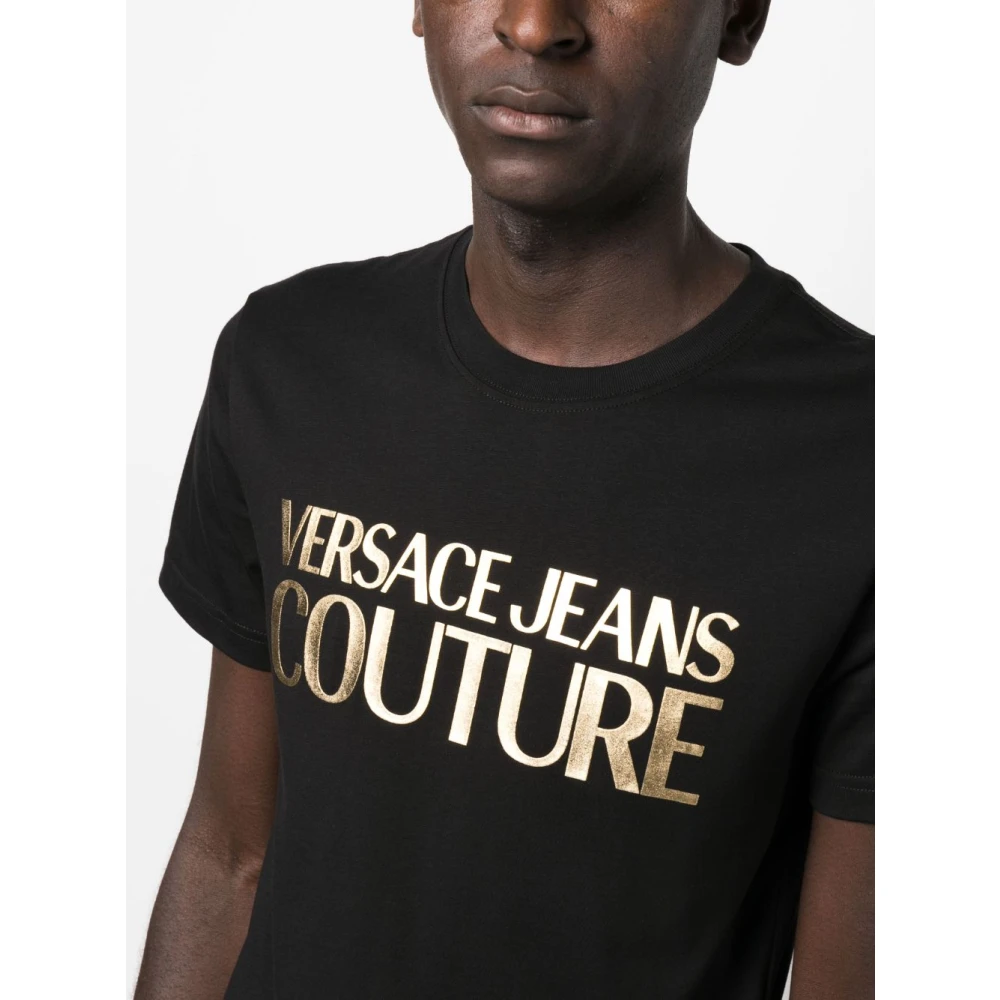 Versace Jeans Couture Zwarte Aw23 Heren T-Shirt Upgrade Black Heren