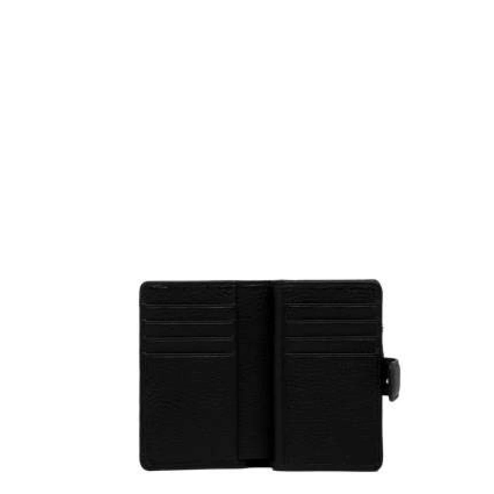 Gianni Chiarini Zwarte Gehamerde Leren Portemonnee Black Unisex