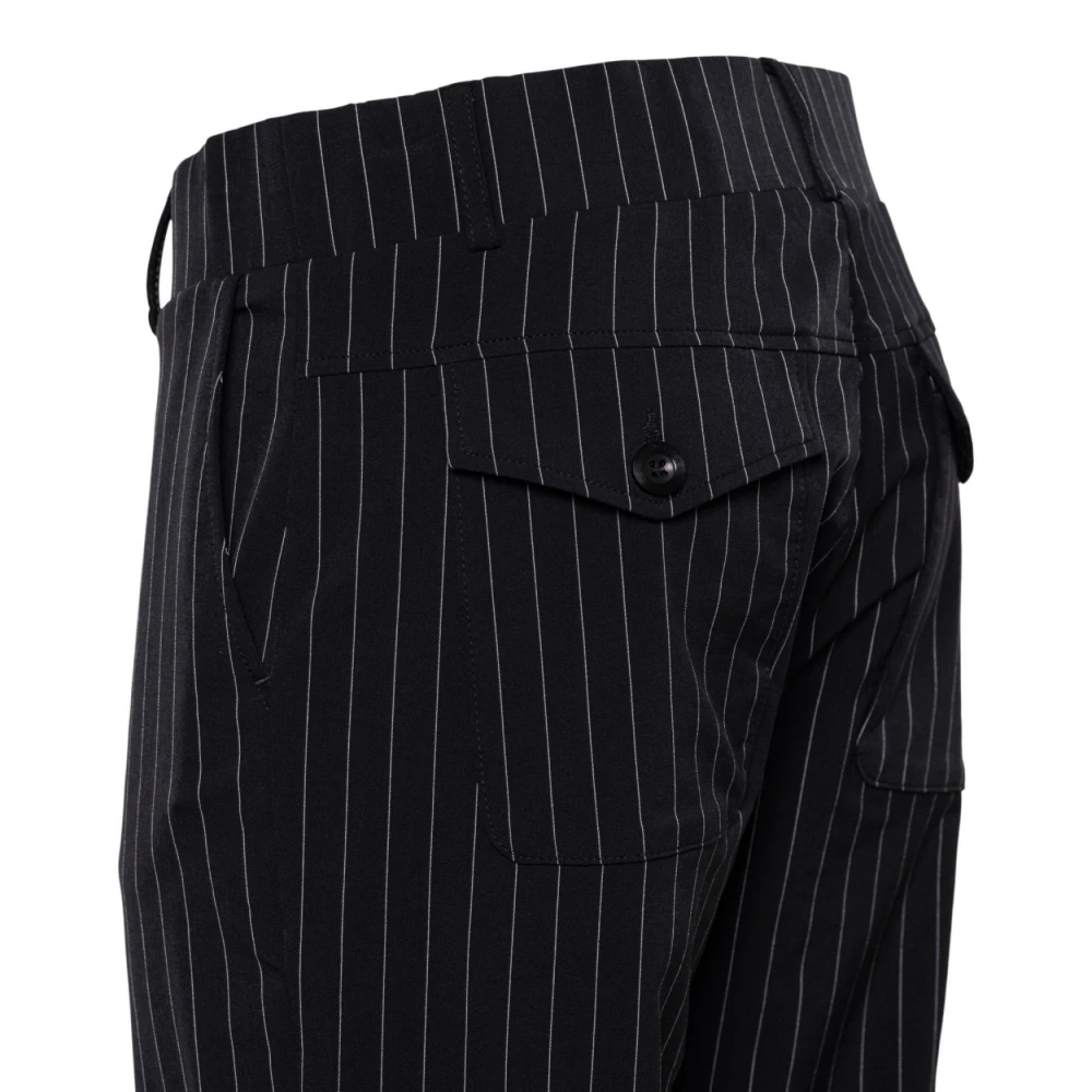 &Co Woman Pin-Stripe Cigarette Broek Black Dames