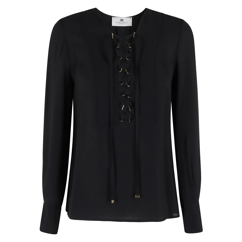 Elisabetta Franchi Stijlvolle Blouse voor Vrouwen Black Dames