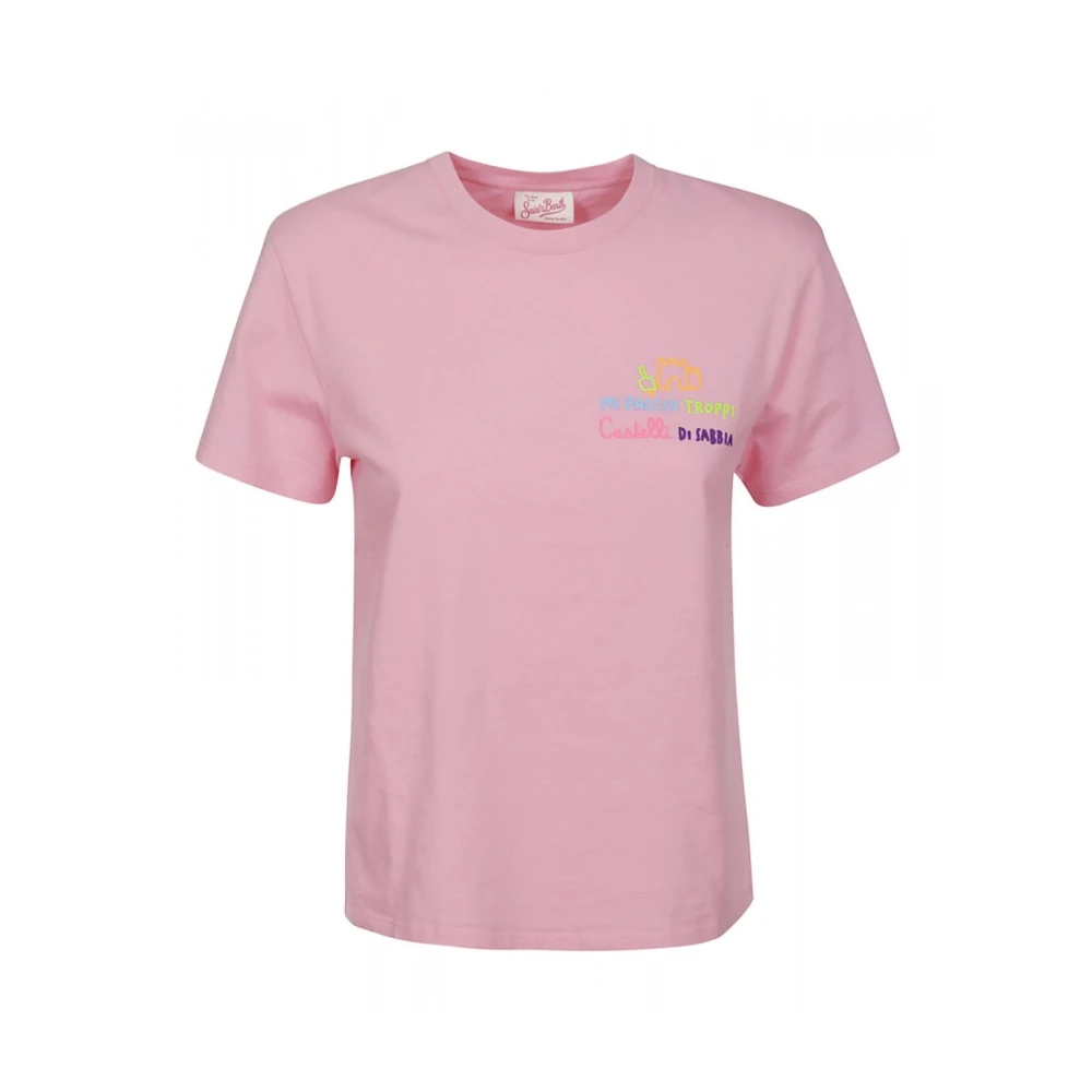 MC2 Saint Barth Emilie Roze Katoenen Geborduurd T-shirt Pink Dames