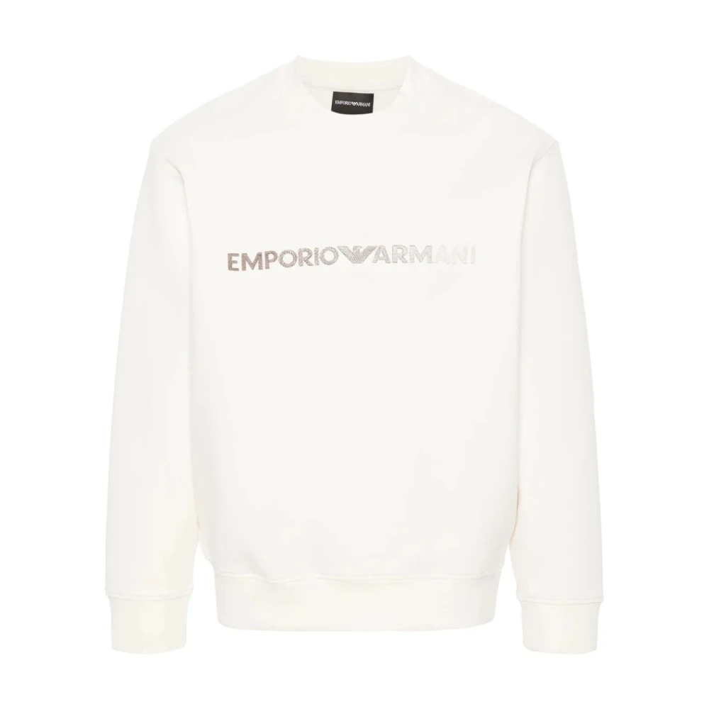 Emporio Armani Vit Sweatshirt Ss24 White, Herr